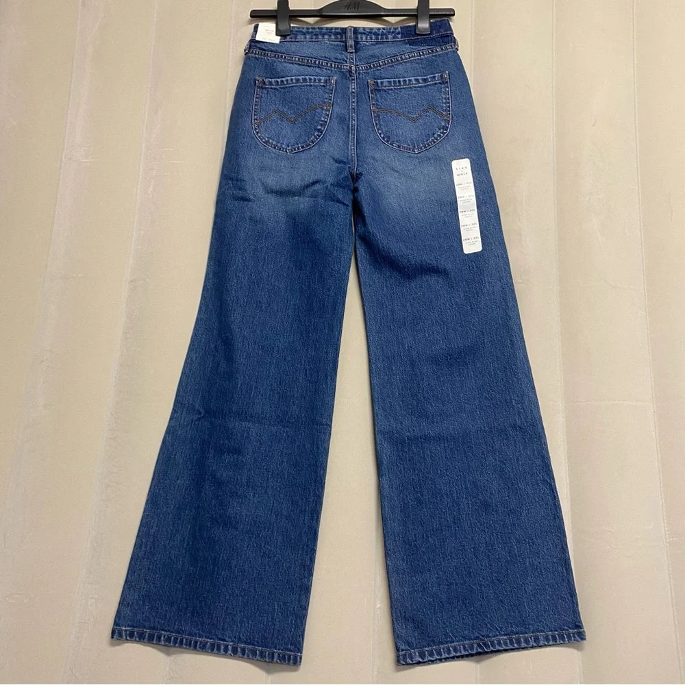 Cleo + Wolf Women’s Jeans 28x32 High Rise Loose Flare Bootcut Distressed NWT
